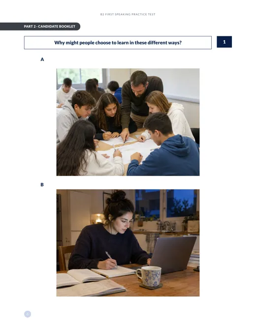 Fotos de la Part 2 en formato de examen